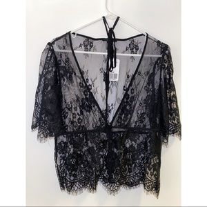 Lace v neck top